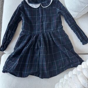 Jacadi Navy Plaid Long Sleeve Dress